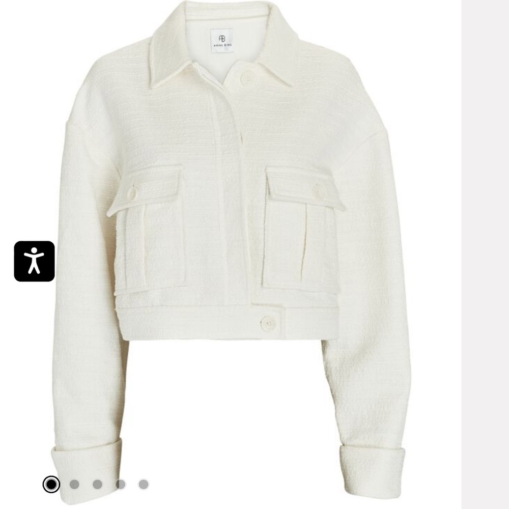 Anine Bing Adriana cropped tweed jacket